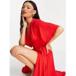 Robes cache-coeur Liquorish rouges Taille M look casual pour femme en promo 