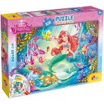 Lisciani, Puzzle pour enfants à partir de 6 ans, 108 pièces, 2 en 1 Double Face Recto / Verso avec le dos à colorier - Disney La Petite Sirène 48069