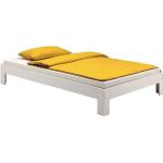Lit futon THOMAS couchage simple 90 x 190 cm 1 place / 1 personne, en pin massif lasuré blanc