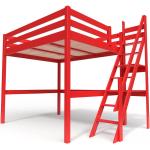 Lits mezzanines bois ABC Meubles rouges made in France 