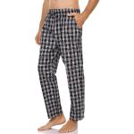 Litherday Pantalon de Pyjama Homme à Carreaux 100% Coton Longue Bas de Pyjama Cofortable Respirant Décontracté Doux avec Poches à Cordon de Pantalon,Noir + Blanc + Rouge,S