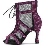 Chaussures de tango violettes à strass à lacets Pointure 40 look fashion pour femme 