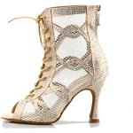 Chaussures de tango beiges à strass à lacets Pointure 41 look fashion pour femme 
