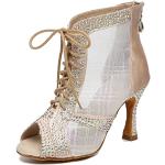 Chaussures de tango beiges à strass à lacets Pointure 39 look fashion pour femme 