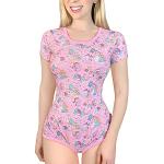 Pyjamas combinaisons roses en coton à motif licornes bio Taille 4 XL look fashion pour femme 