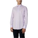 Chemises de printemps Liu Jo violettes à manches longues à manches longues Taille 3 XL pour homme 
