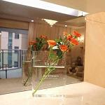 Vases en verre transparents à fleurs en bambou 