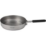 Lixada 1400ml Titanium Fry Pan Ultralight Grill Frying Pan avec poignée pliante pour équipement de camping d’ustensiles de cuisine en plein air