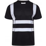 T-shirts noirs en polyester à manches longues à manches courtes à col rond Taille XL look fashion pour homme 