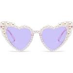 Lunettes vintage violet clair à perles Taille L look fashion 