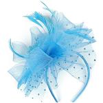 Serre-têtes plume bleus 59 cm Tailles uniques look fashion pour femme 