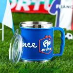LNGOEHO 2022 Coupe du monde de football Tasses en acier inoxydable de 414 ml pour garder au chaud les tasses à café souvenirs nationaux pour les fans de petits cadeaux (France)