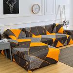 Housses de canapé d'angle gris foncé extensibles modernes pour enfant 