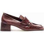 Chaussures casual Miista rouge bordeaux en cuir verni à bouts carrés Pointure 36 avec un talon entre 5 et 7cm look casual pour femme 