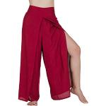 Pantalons taille haute saison été rouges à fleurs Taille XL plus size look fashion pour femme 