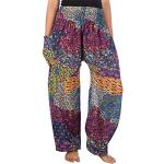 Pantalons taille haute violets inspirations zen respirants Taille XXL plus size look hippie pour femme 