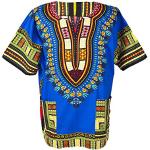 Chemises bleus foncé imprimé africain à motif Afrique imprimées Taille XS style ethnique pour homme 