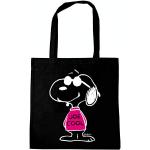 Sacs shopping Logoshirt noirs en coton Snoopy 