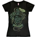 T-shirts Logoshirt noirs en coton à motif serpents à manches courtes Harry Potter Serpentard à manches courtes Taille L rétro pour femme 