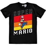 T-shirts Logoshirt noirs en jersey à manches courtes Super Mario Mario à manches courtes Taille S look fashion 