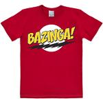 T-shirts Logoshirt rouges en coton à manches courtes The Big Bang Theory Bazinga à manches courtes à col rond Taille XS look fashion pour homme 