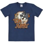 Logoshirt® Tom et Jerry I Logo I T-Shirt imprimé I Femme & Homme I Manches Courtes I Bleu foncé I Design Original sous Licence I Taille S