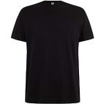 T-shirts col V noirs en coton respirants à manches courtes à col en V Taille 4 XL plus size look fashion pour homme 