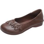 Chaussures de randonnée saison été marron en cuir imperméables pour pieds larges Pointure 39 look fashion pour femme 
