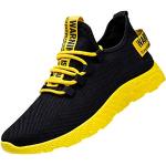 Chaussures de running jaunes en fil filet respirantes à lacets Pointure 40 look casual pour homme 