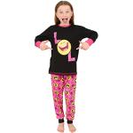 LOL Smiley Face Emoji Laugh Out Loud Pyjamas Longs Filles - Noir/Rose - Taille 9-10 ans