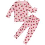 Pyjamas roses en coton à motif fraise lavable en machine look fashion pour fille de la boutique en ligne Amazon.fr 