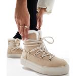 Chaussures de randonnée d'hiver London Rebel blanches en caoutchouc à bouts ronds à lacets Pointure 38 pour femme en promo 
