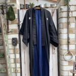 vestes kimono bleu indigo en soie Pays pour femme 