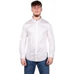Chemises de créateur Armani Exchange blanches stretch à manches longues Taille XL look fashion pour homme en promo 