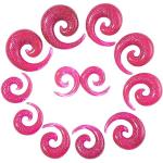Écarteurs spirale Longbeauty rose bonbon en métal en lot de 12 look fashion pour femme 