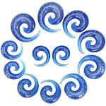 Écarteurs spirale Longbeauty bleus en métal en lot de 12 look fashion pour femme 