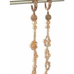 Boucles d'oreilles pendantes de mariée gris plomb en or rose à perles pour femme 