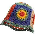 Chapeaux cloches multicolores à effet froissé à motif fleurs Tailles uniques look fashion pour femme 