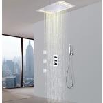 Lookshop - Robinet de douche thermostatique avec tête de douche encastrable au plafond - Chromé