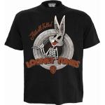 T-shirts noirs en coton à manches courtes Looney Tunes Bugs Bunny à manches courtes Taille XL look gothique pour homme 