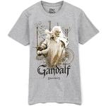 Lord of The Rings Le T-Shirt pour Hommes Gandalf Wizard Film Gris - Moyen