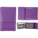 Porte-cartes en cuir violets en cuir à clous avec blocage RFID look casual pour femme 