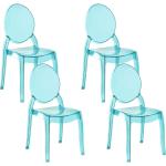 Chaises en plastique Beliani bleues en plastique en lot de 4 modernes 