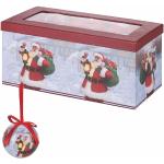 Lot de 12 Boules de Noël Ø 7,5 cm Brillantes dans Une boîte Cadeau, décoration Père Noël Traditional, Santa's House