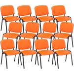 Chaises design orange en cuir synthétique empilables en lot de 12 