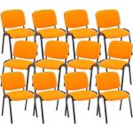 Chaises design orange en tissu empilables en lot de 12 