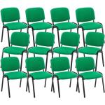 Chaises design vertes en tissu empilables en lot de 12 contemporaines 