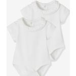 Body Vertbaudet blancs en coton bébé éco-responsable en lot de 2 Taille 2 ans en promo 