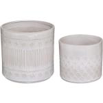 Pots de fleur design Paris Prix blanc d'ivoire de 25 cm en lot de 2 diamètre 25 cm en promo 