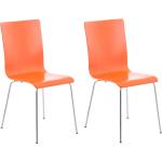 Chaises en bois orange en bois en lot de 2 modernes 